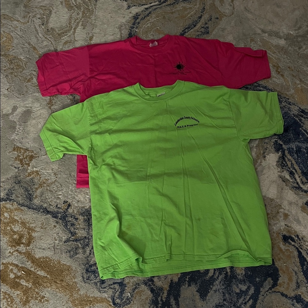Green and Pink Cotton T-shirts